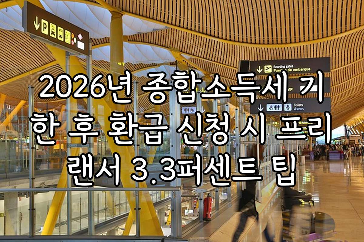2026년 종합소득세 기한 후 환급 신청 시 프리랜서 3.3퍼센트 팁