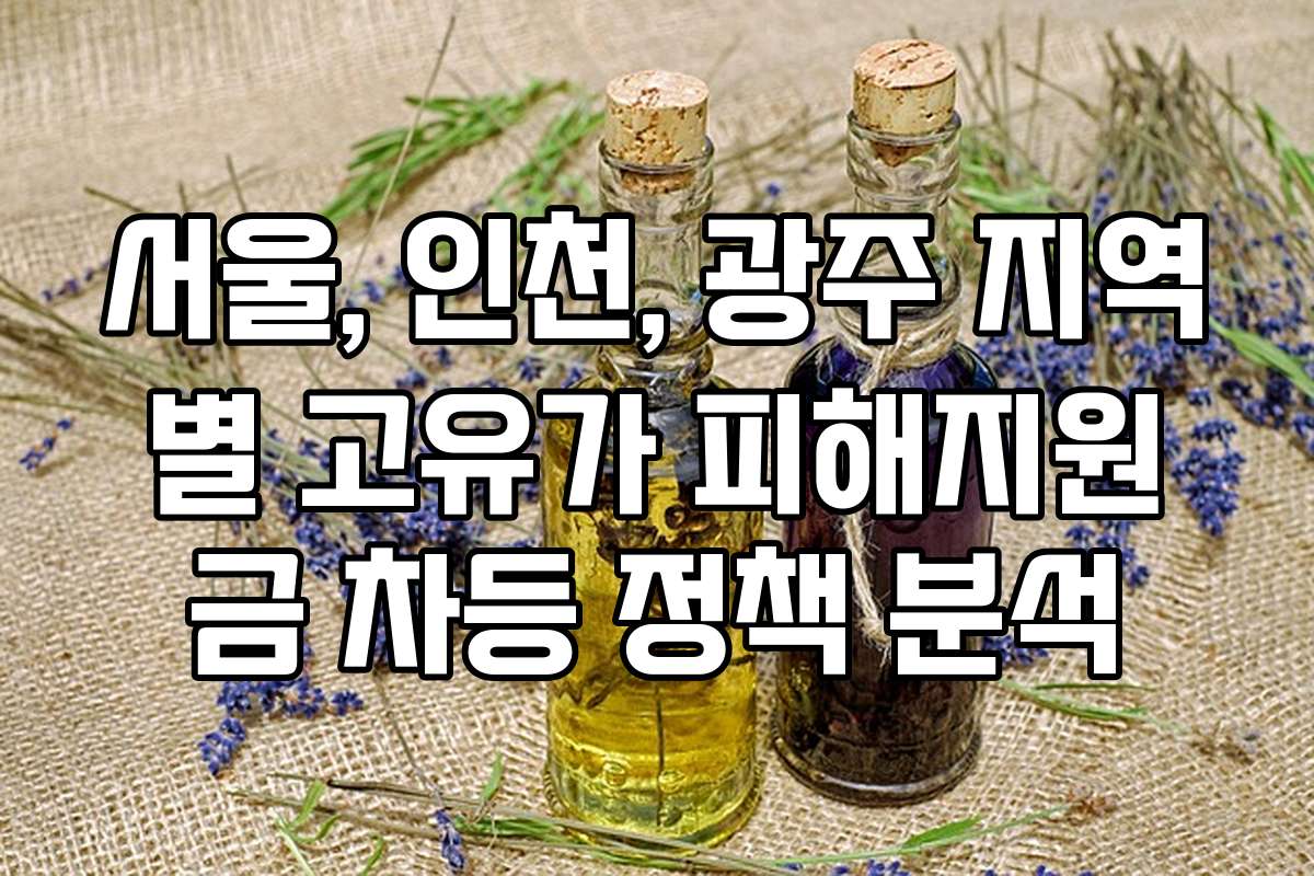 서울, 인천, 광주 지역별 고유가 피해지원금 차등 정책 분석