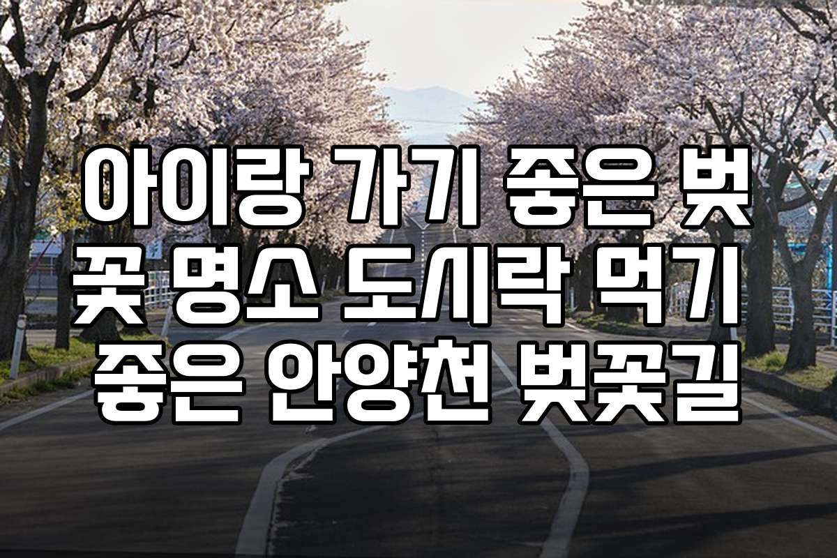 아이랑 가기 좋은 벚꽃 명소 도시락 먹기 좋은 안양천 벚꽃길