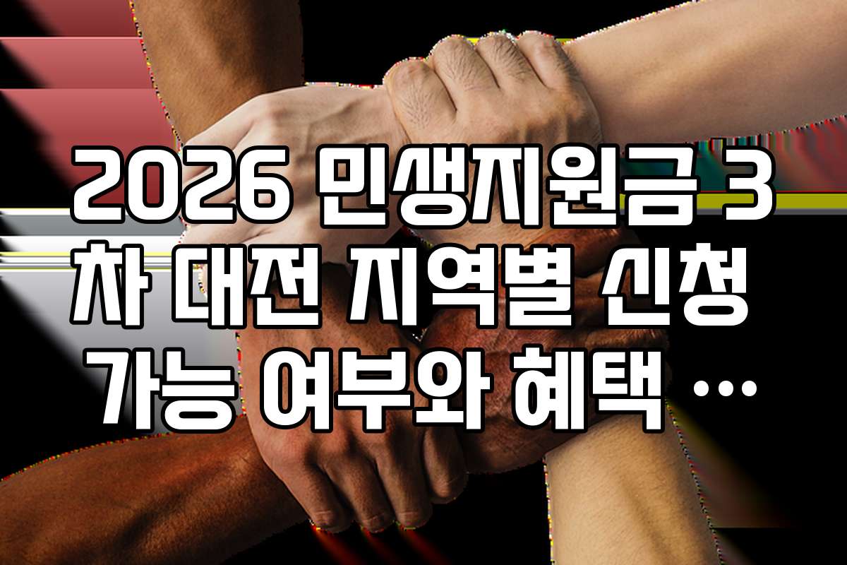 2026 민생지원금 3차 대전 지역별 신청 가능 여부와 혜택 차이