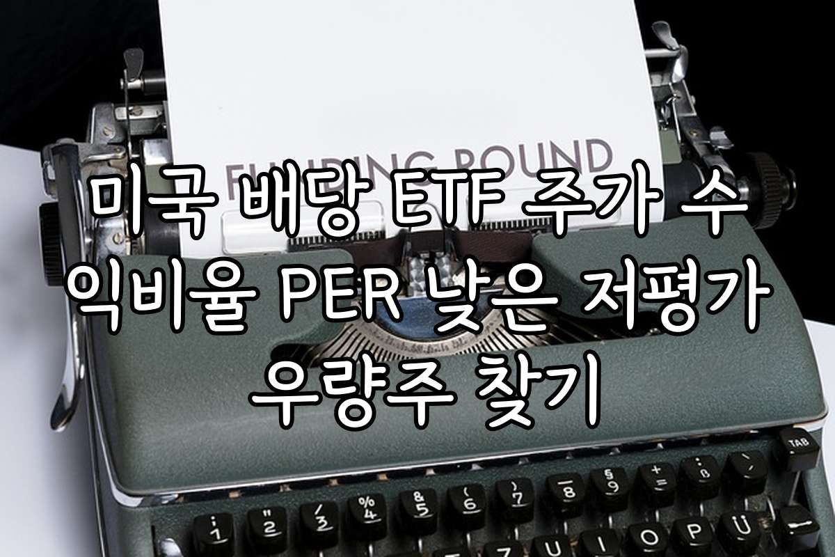 미국 배당 ETF 주가 수익비율 PER 낮은 저평가 우량주 찾기
