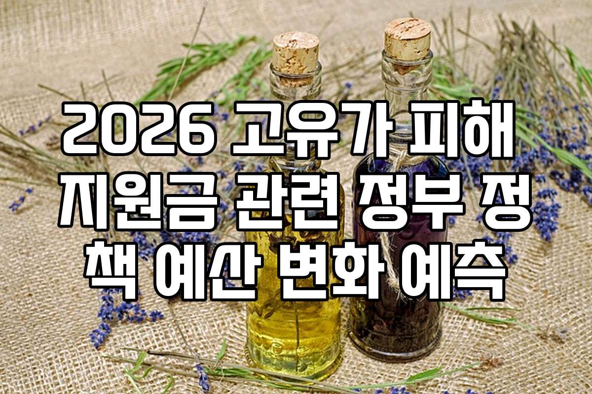 2026 고유가 피해 지원금 관련 정부 정책 예산 변화 예측