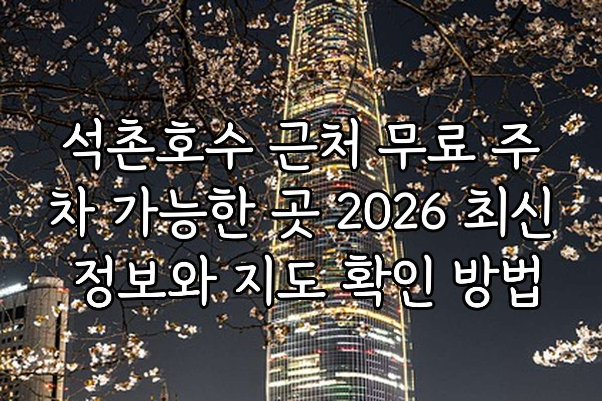 석촌호수 근처 무료 주차 가능한 곳 2026 최신 정보와 지도 확인 방법
