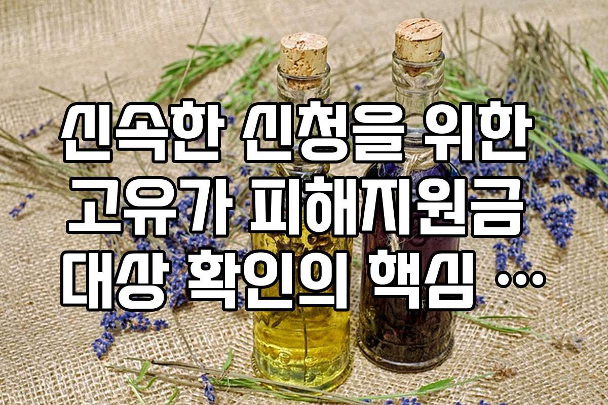 신속한 신청을 위한 고유가 피해지원금 대상 확인의 핵심 포인트
