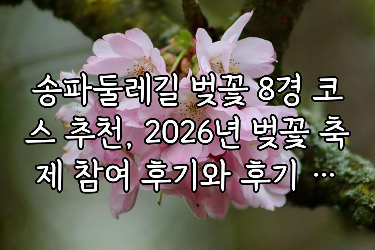 송파둘레길 벚꽃 8경 코스 추천, 2026년 벚꽃 축제 참여 후기와 후기 나누기