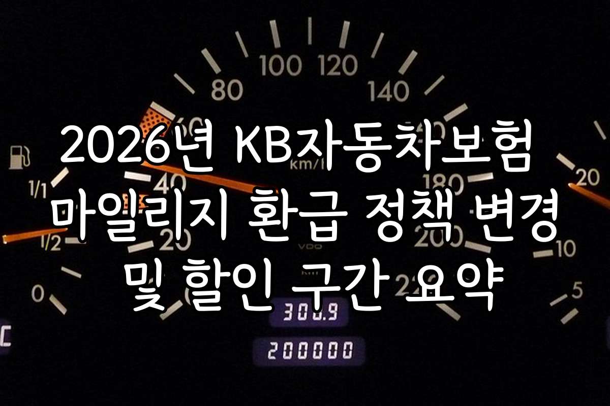 2026년 KB자동차보험 마일리지 환급 정책 변경 및 할인 구간 요약