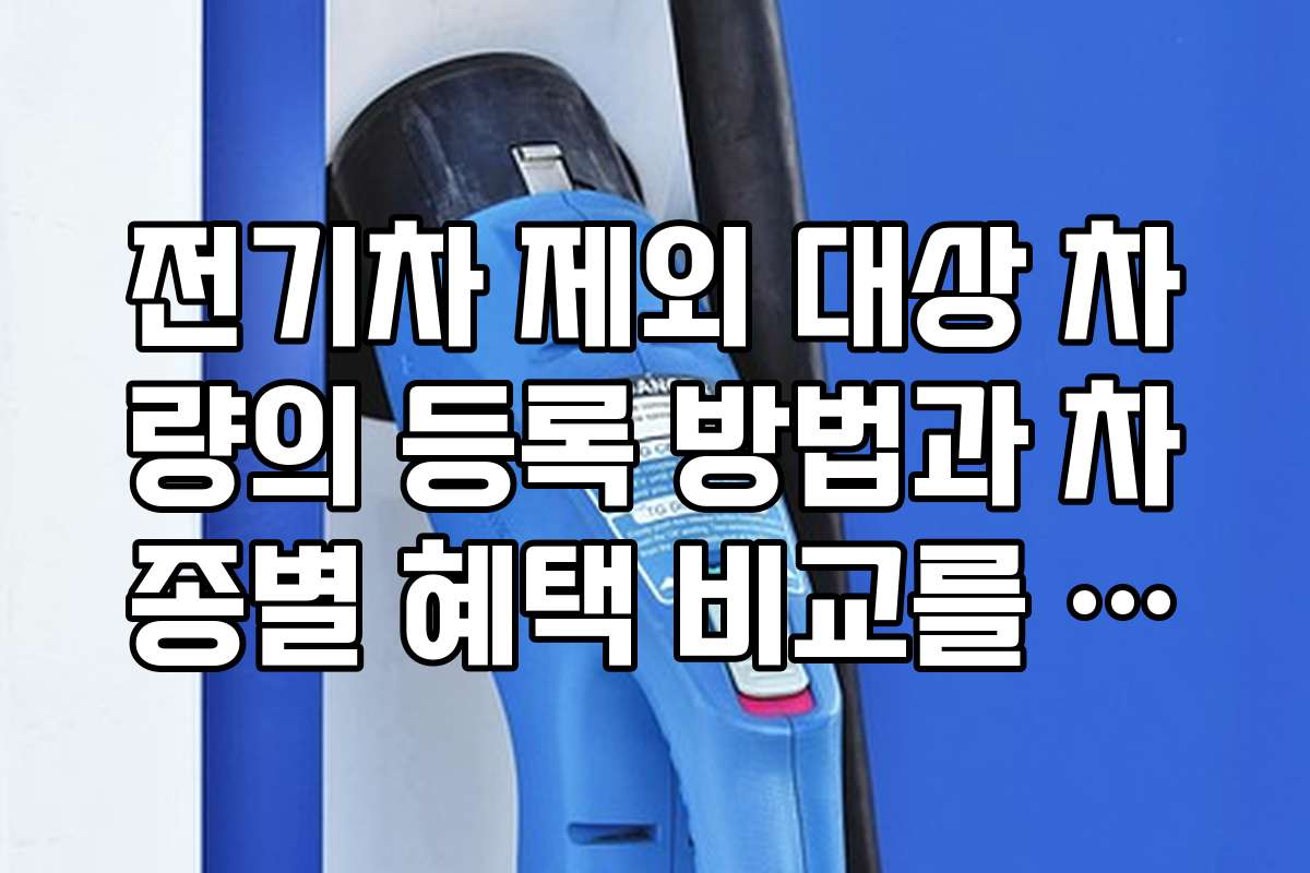 전기차 제외 대상 차량의 등록 방법과 차종별 혜택 비교를 쉽게 설명해 드립니다