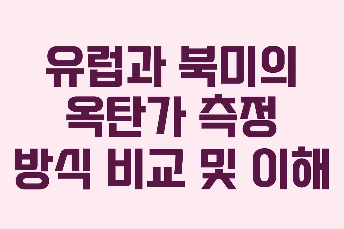 유럽과 북미의 옥탄가 측정 방식 비교 및 이해