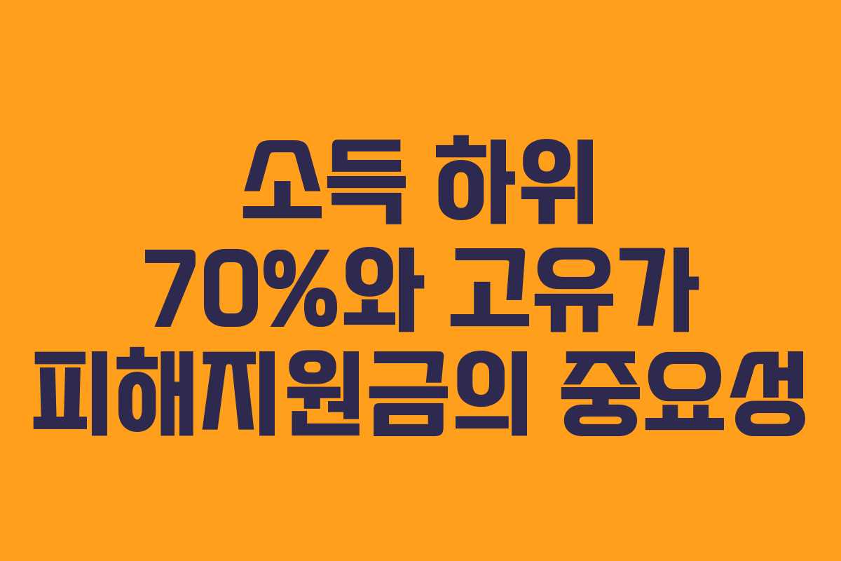 소득 하위 70%와 고유가 피해지원금의 중요성