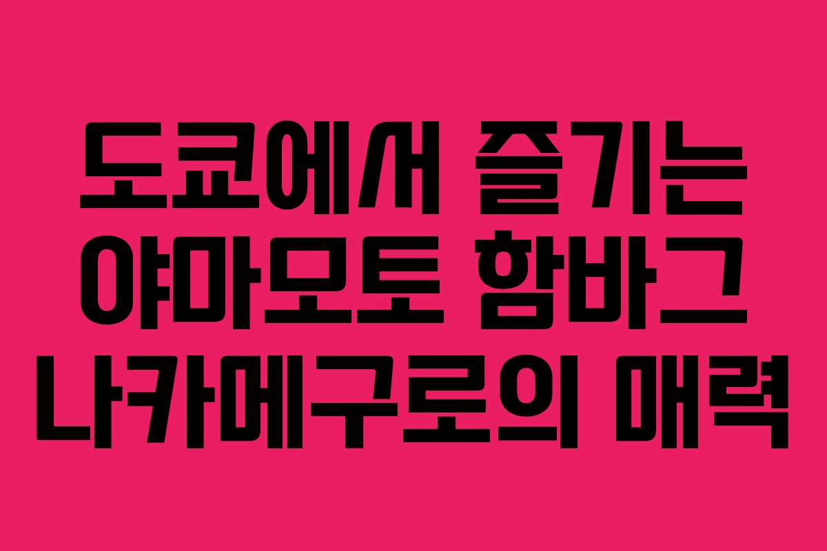 도쿄에서 즐기는 야마모토 함바그 나카메구로의 매력