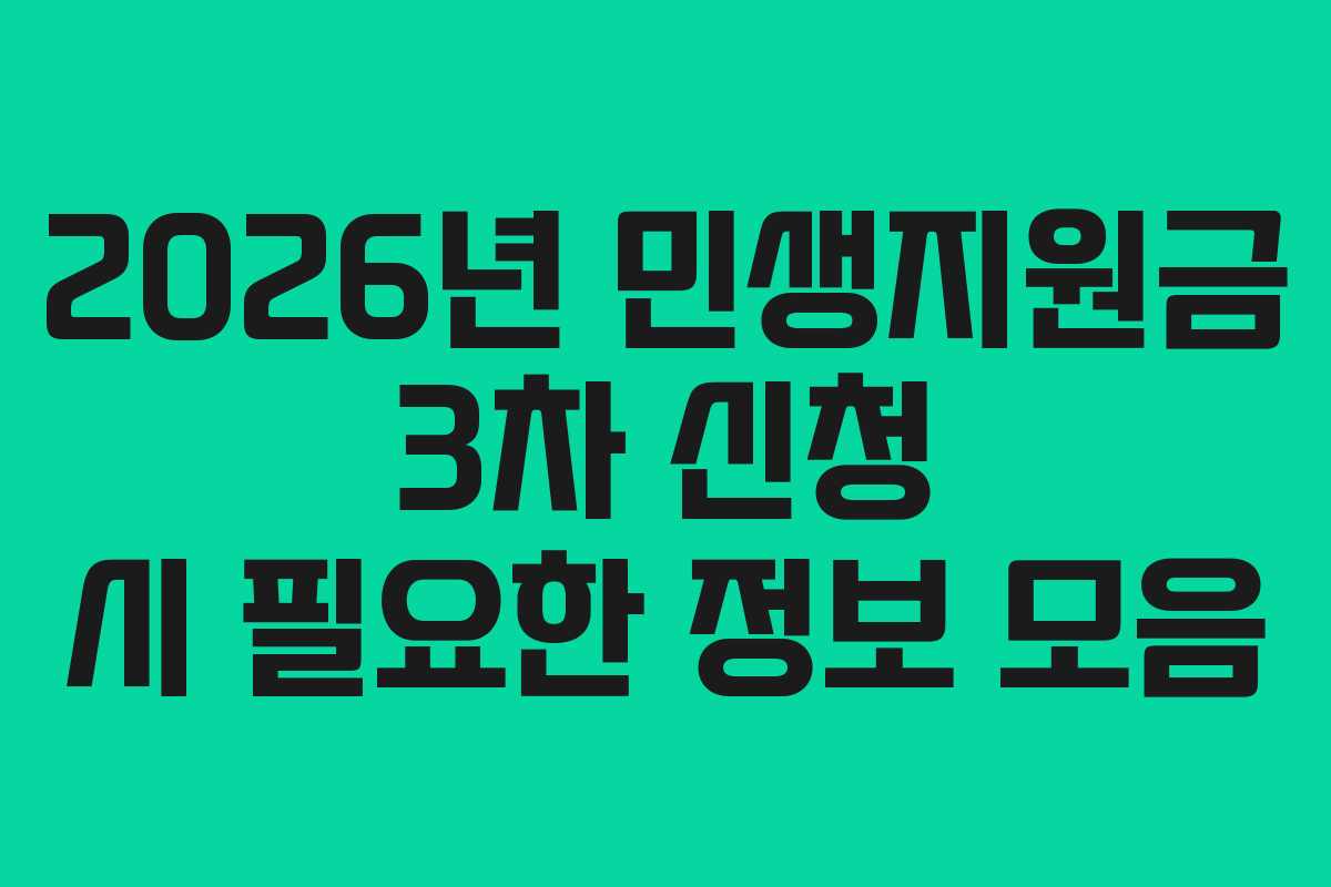 2026년 민생지원금 3차 신청 시 필요한 정보 모음