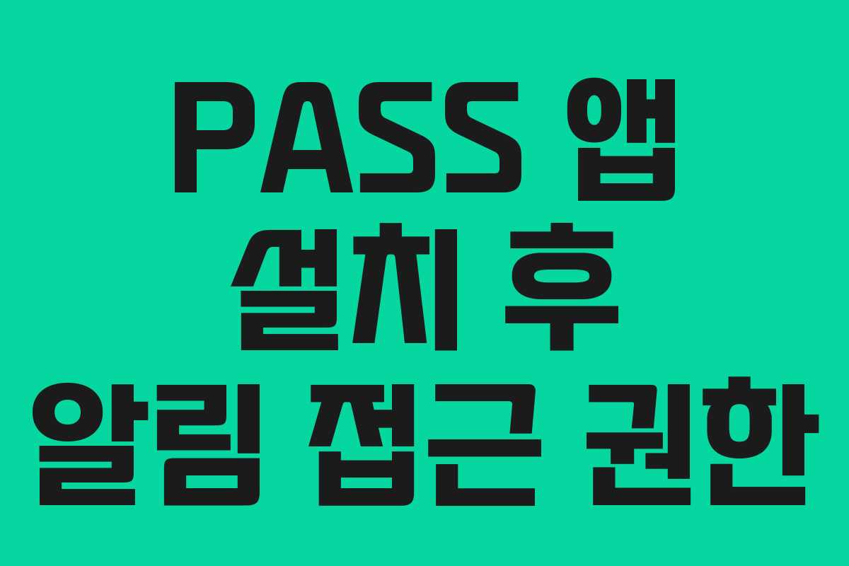 PASS 앱 설치 후 알림 접근 권한