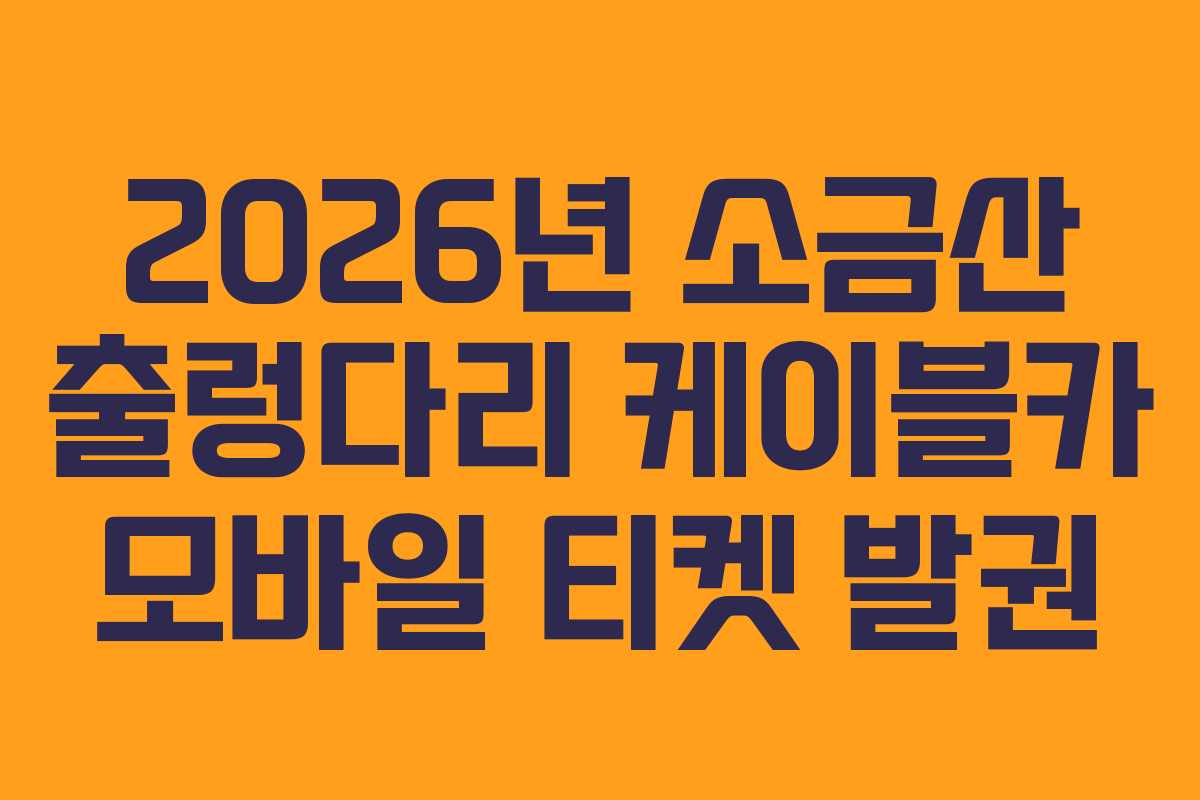 2026년 소금산 출렁다리 케이블카 모바일 티켓 발권