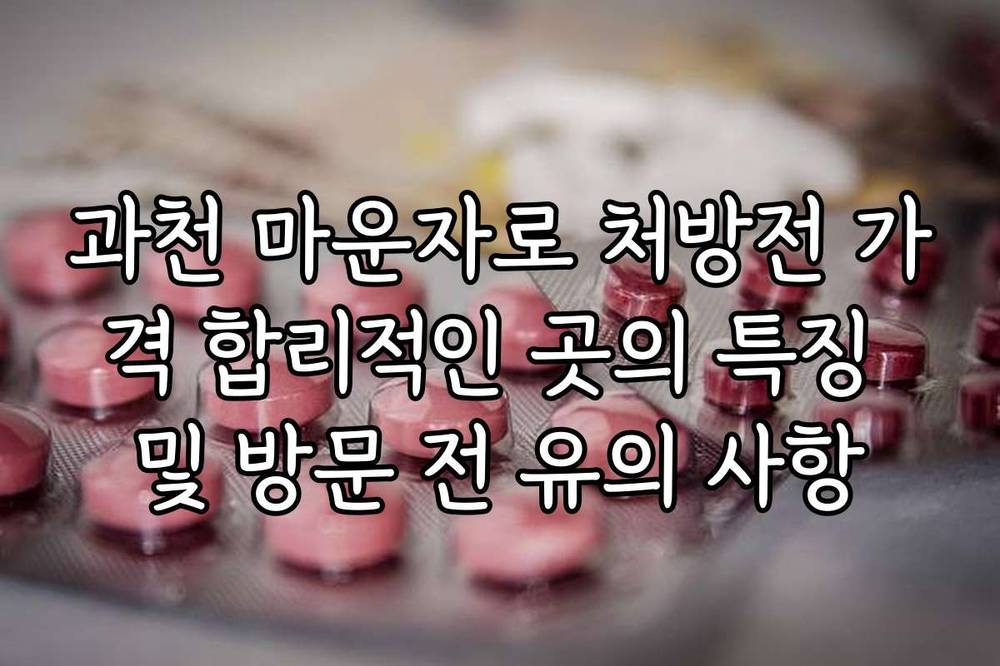 과천 마운자로 처방전 가격 합리적인 곳의 특징 및 방문 전 유의 사항