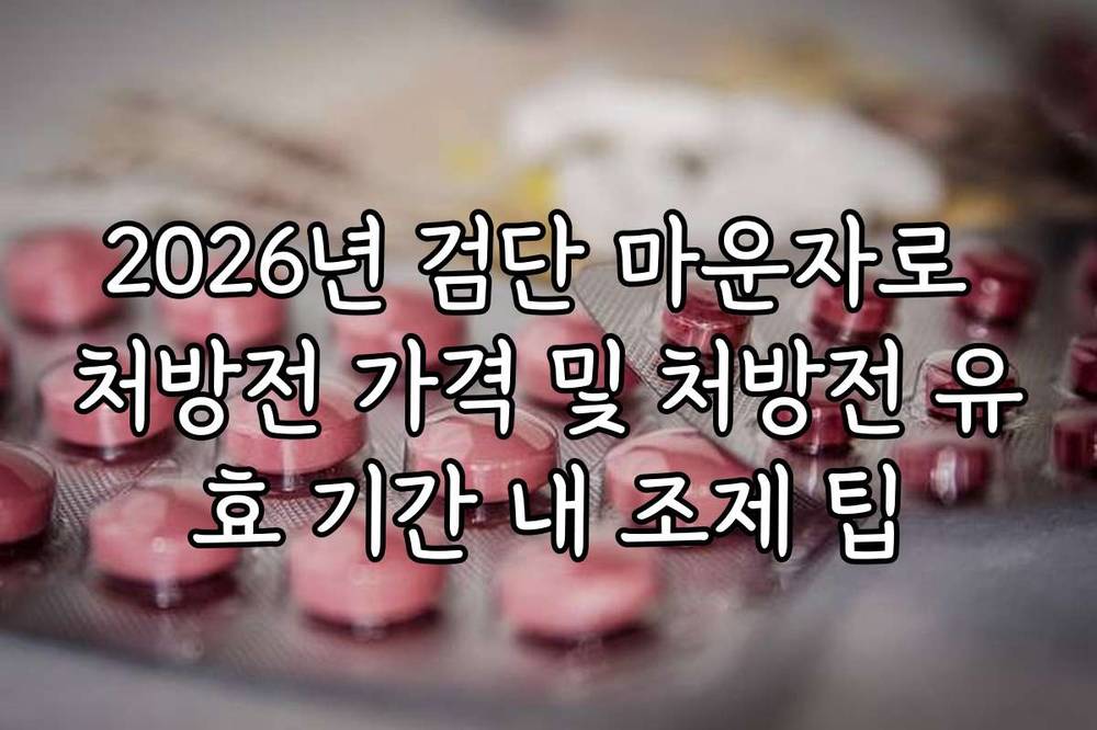 2026년 검단 마운자로 처방전 가격 및 처방전 유효 기간 내 조제 팁