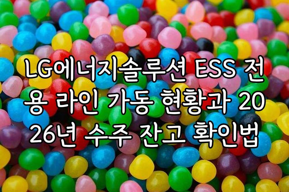 LG에너지솔루션 ESS 전용 라인 가동 현황과 2026년 수주 잔고 확인법