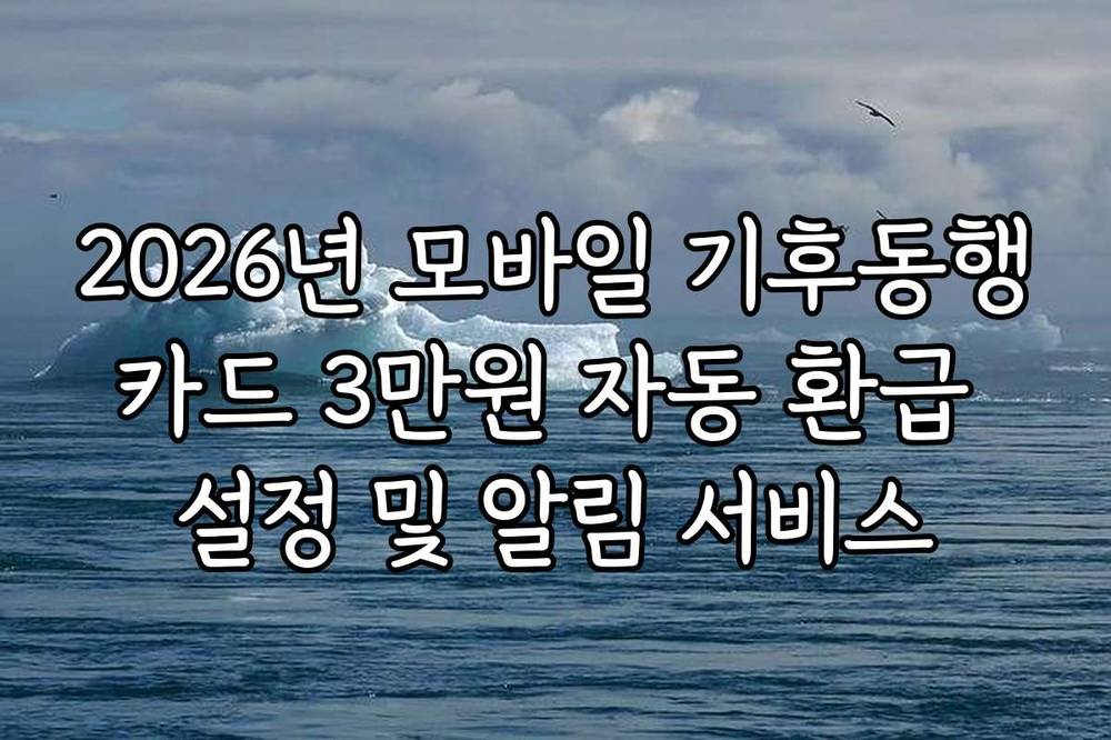 2026년 모바일 기후동행카드 3만원 자동 환급 설정 및 알림 서비스