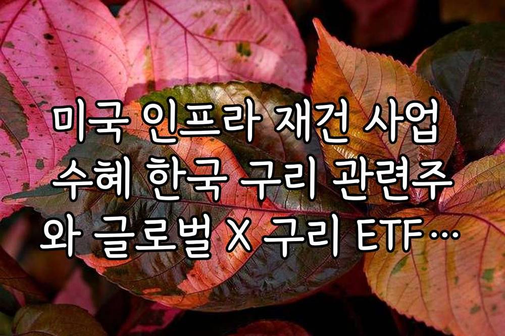 미국 인프라 재건 사업 수혜 한국 구리 관련주와 글로벌 X 구리 ETF 분석