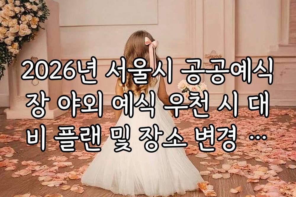 2026년 서울시 공공예식장 야외 예식 우천 시 대비 플랜 및 장소 변경 규정