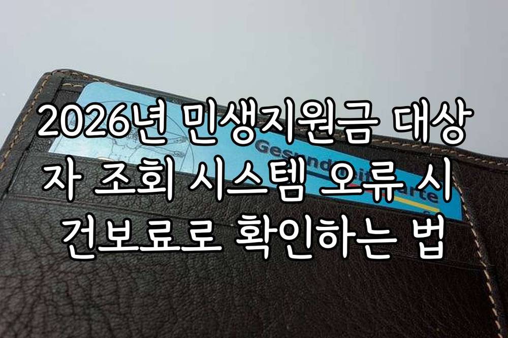 2026년 민생지원금 대상자 조회 시스템 오류 시 건보료로 확인하는 법