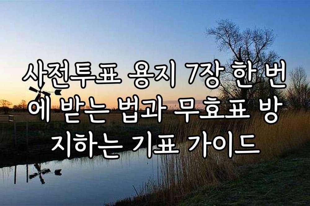 사전투표 용지 7장 한 번에 받는 법과 무효표 방지하는 기표 가이드