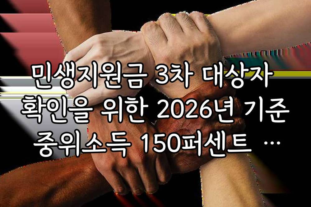 민생지원금 3차 대상자 확인을 위한 2026년 기준 중위소득 150퍼센트 자격 조건
