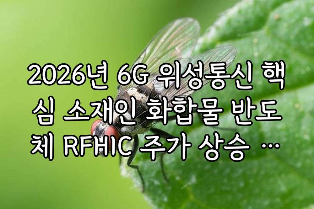 2026년 6G 위성통신 핵심 소재인 화합물 반도체 RFHIC 주가 상승 모멘텀