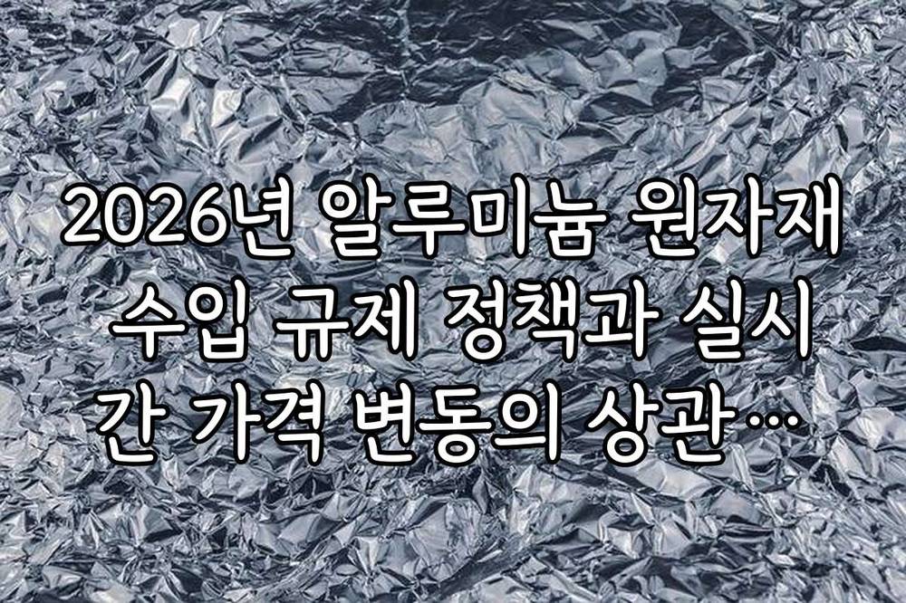 2026년 알루미늄 원자재 수입 규제 정책과 실시간 가격 변동의 상관관계