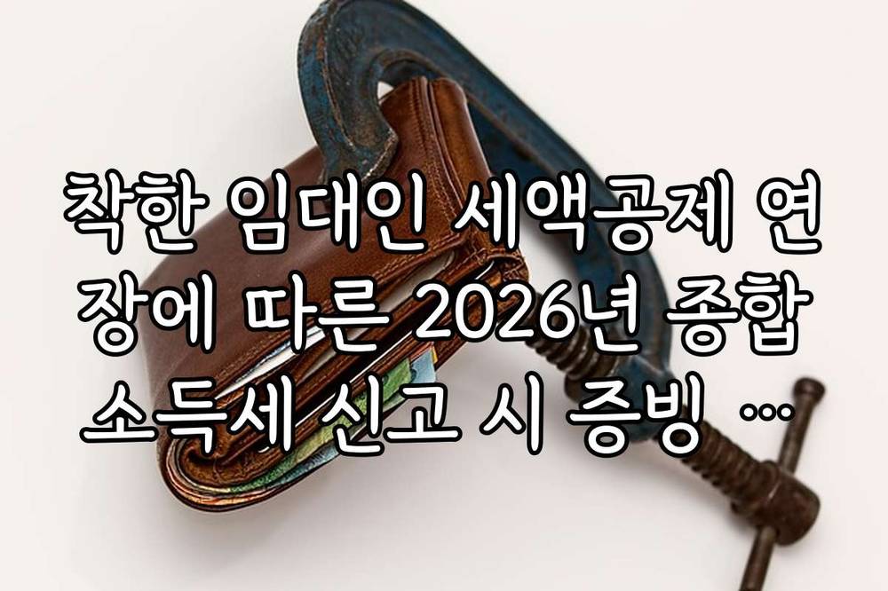 착한 임대인 세액공제 연장에 따른 2026년 종합소득세 신고 시 증빙 서류