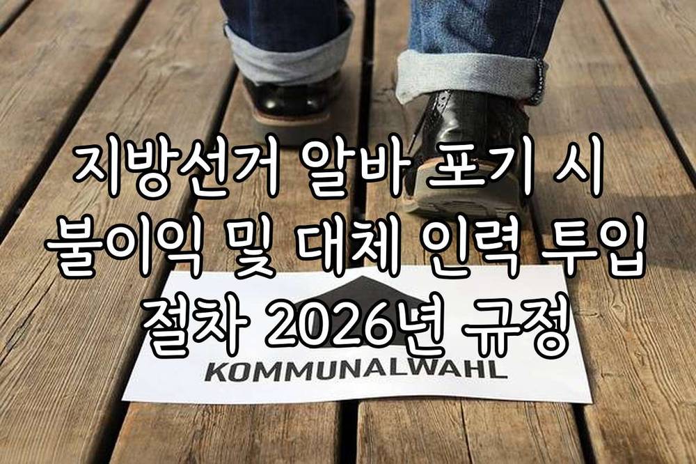 지방선거 알바 포기 시 불이익 및 대체 인력 투입 절차 2026년 규정