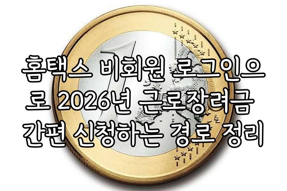홈택스 비회원 로그인으로 2026년 근로장려금 간편 신청하는 경로 정리