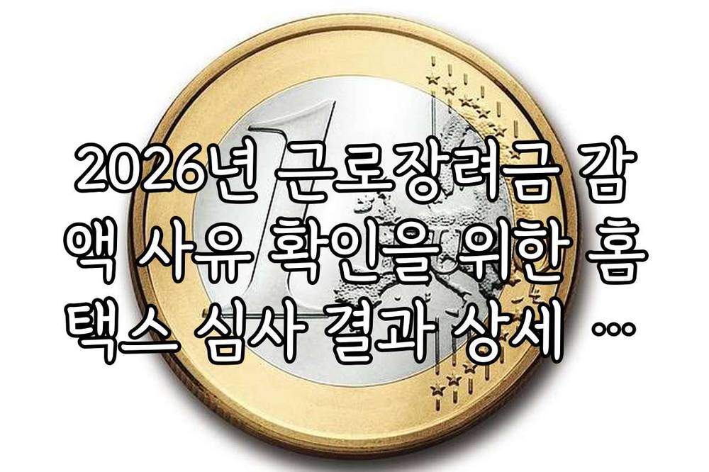 2026년 근로장려금 감액 사유 확인을 위한 홈택스 심사 결과 상세 조회