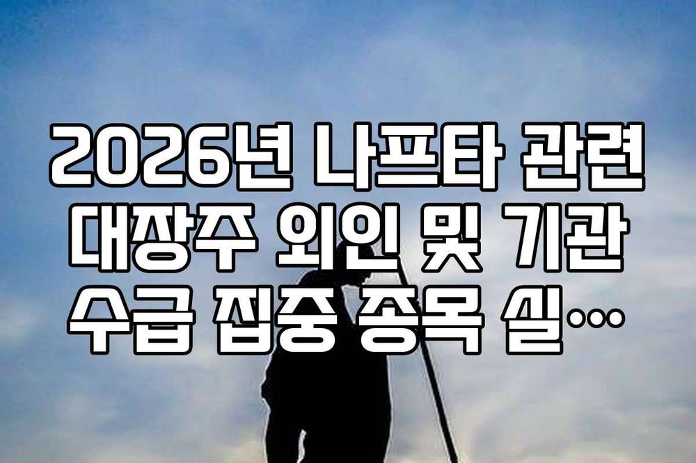 2026년 나프타 관련 대장주 외인 및 기관 수급 집중 종목 실시간 확인