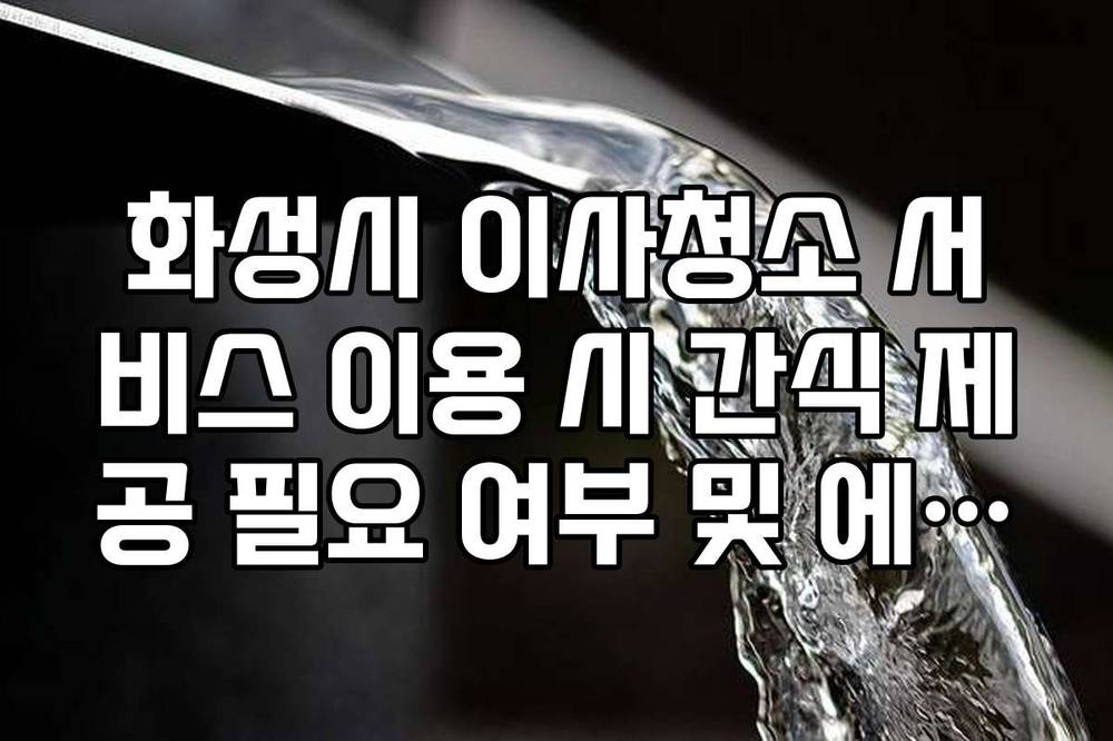 화성시 이사청소 서비스 이용 시 간식 제공 필요 여부 및 에티켓 정리