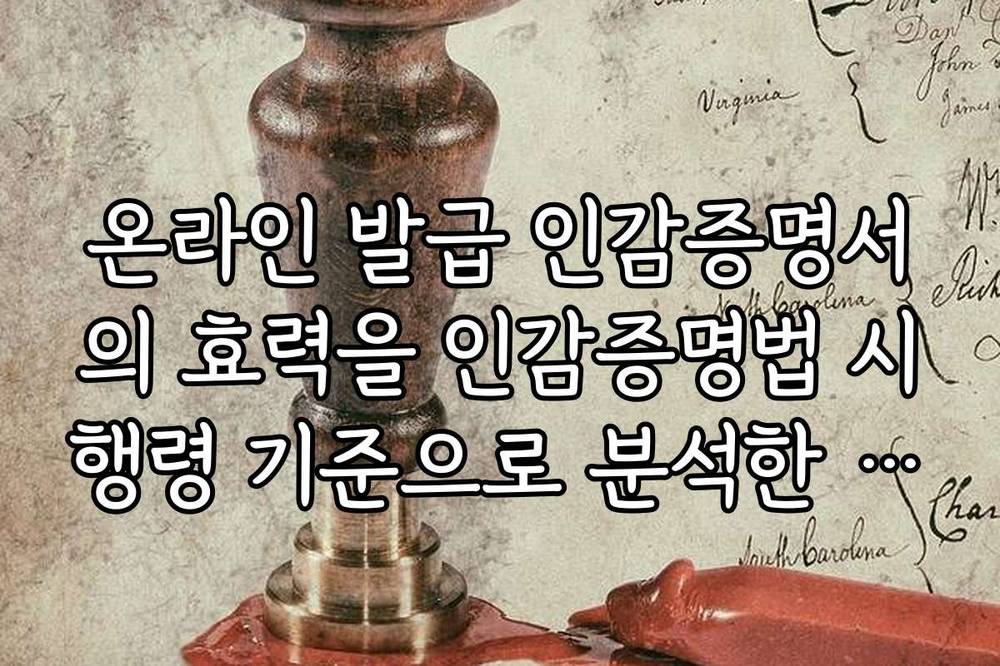 온라인 발급 인감증명서의 효력을 인감증명법 시행령 기준으로 분석한 팩트
