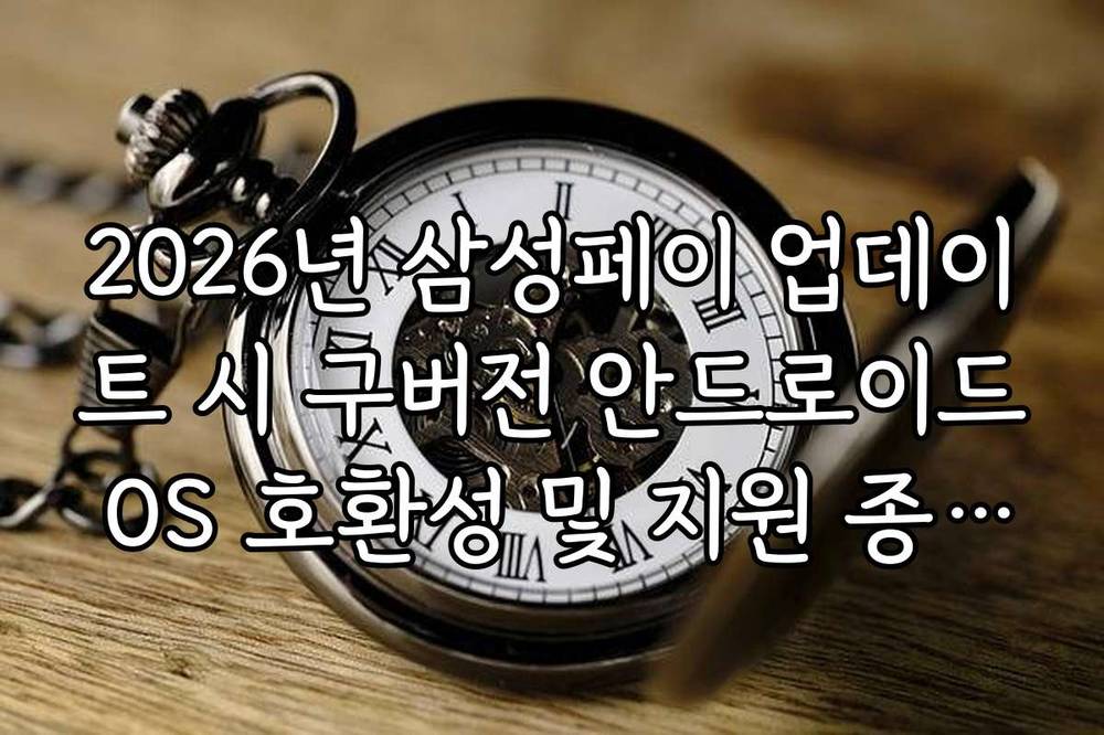 2026년 삼성페이 업데이트 시 구버전 안드로이드 OS 호환성 및 지원 종료 안내