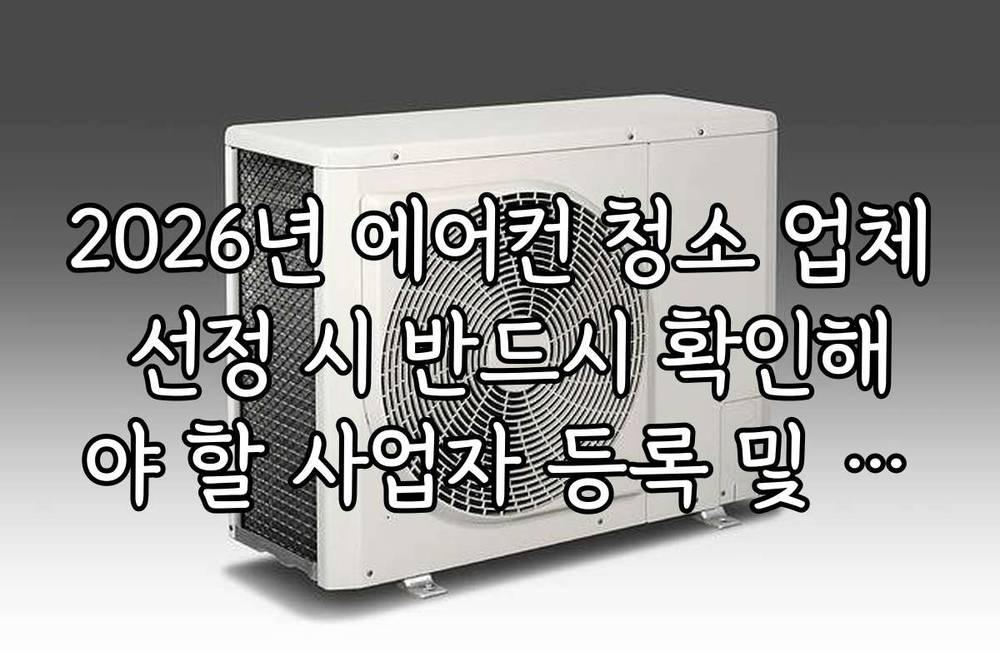 2026년 에어컨 청소 업체 선정 시 반드시 확인해야 할 사업자 등록 및 보험