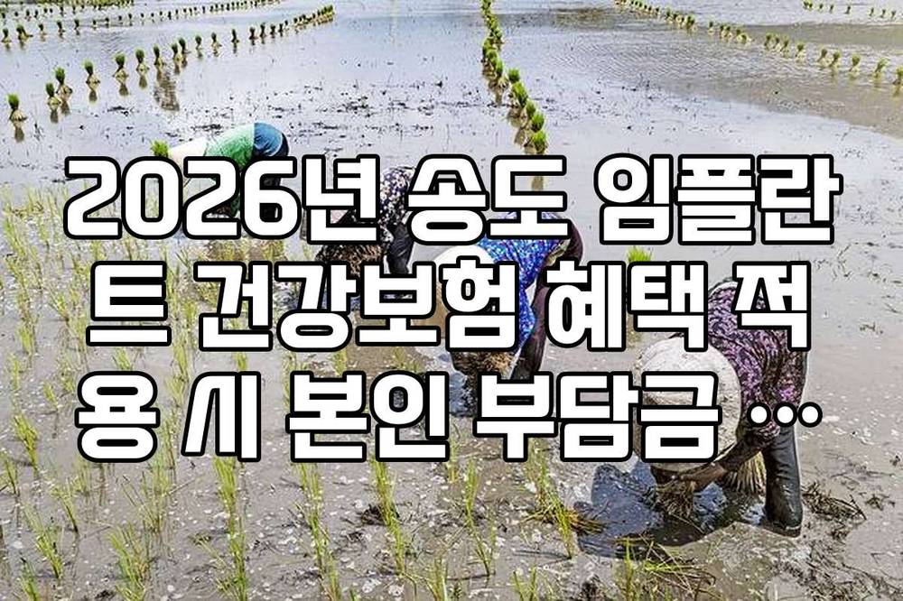 2026년 송도 임플란트 건강보험 혜택 적용 시 본인 부담금 계산법