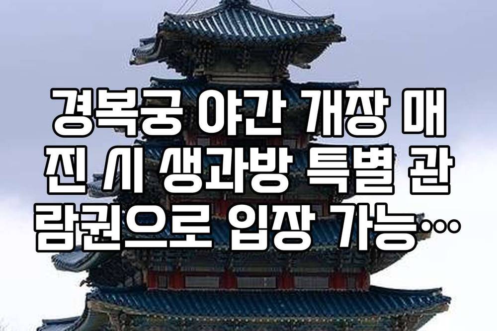경복궁 야간 개장 매진 시 생과방 특별 관람권으로 입장 가능 여부 팩트
