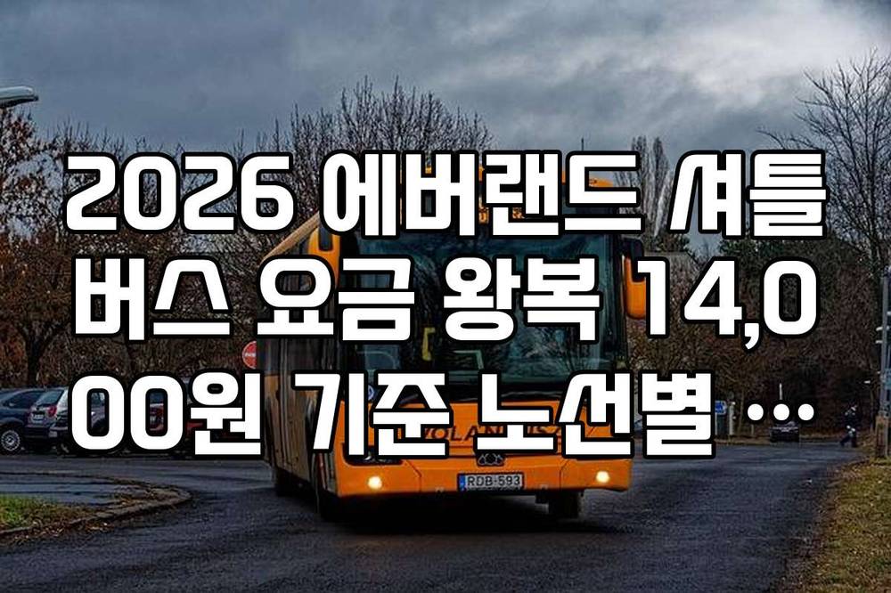 2026 에버랜드 셔틀버스 요금 왕복 14,000원 기준 노선별 차등 금액 정리
