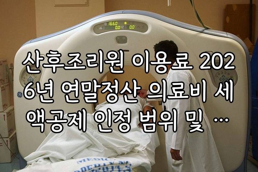 산후조리원 이용료 2026년 연말정산 의료비 세액공제 인정 범위 및 한도