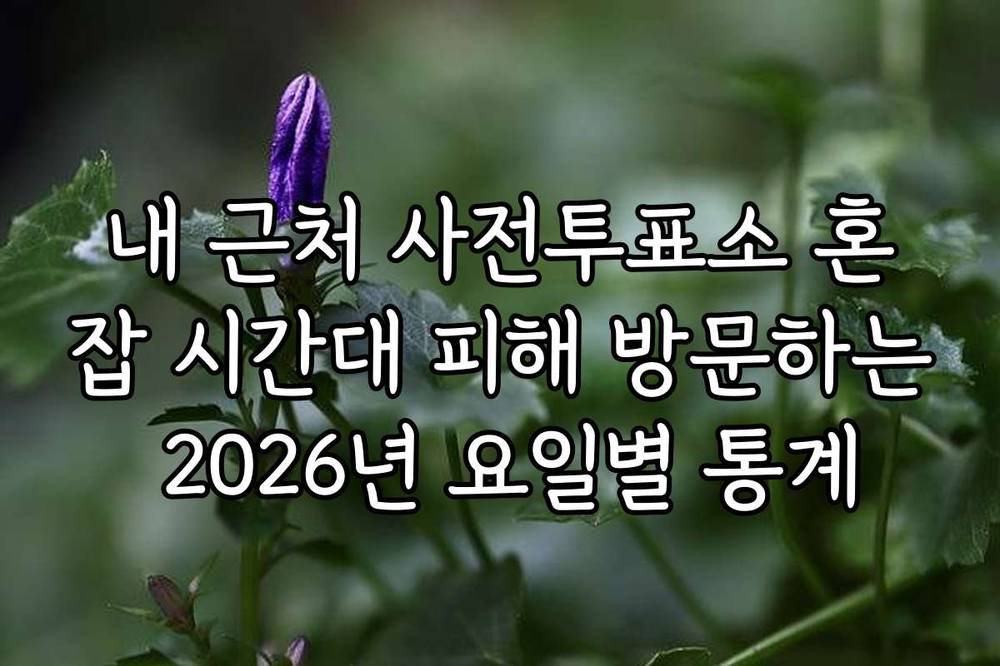 내 근처 사전투표소 혼잡 시간대 피해 방문하는 2026년 요일별 통계
