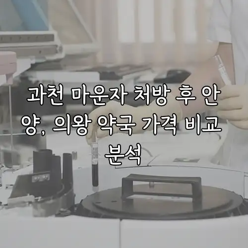 과천 마운자 처방 후 안양, 의왕 약국 가격 비교 분석