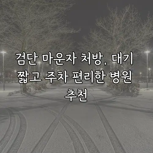 검단 마운자 처방, 대기 짧고 주차 편리한 병원 추천