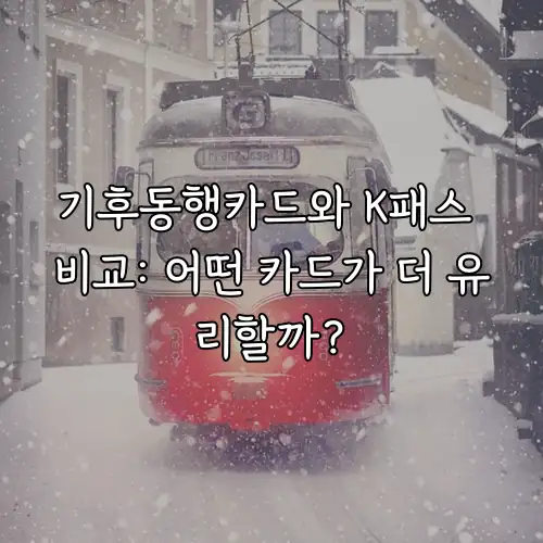 기후동행카드와 K패스 비교: 어떤 카드가 더 유리할까?