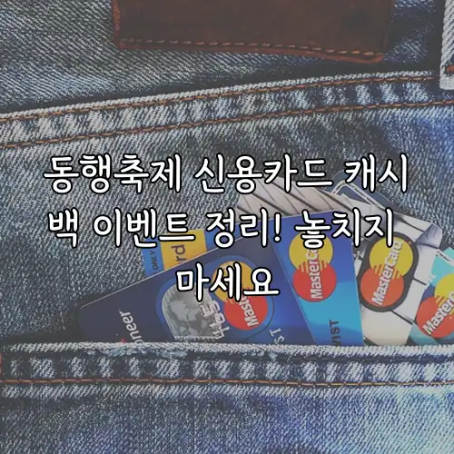 동행축제 신용카드 캐시백 이벤트 정리! 놓치지 마세요