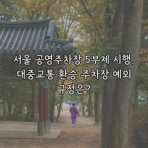 서울 공영주차장 5부제 시행, 대중교통 환승 주차장 예외 규정은?