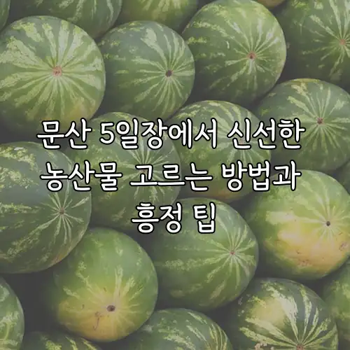 문산 5일장에서 신선한 농산물 고르는 방법과 흥정 팁