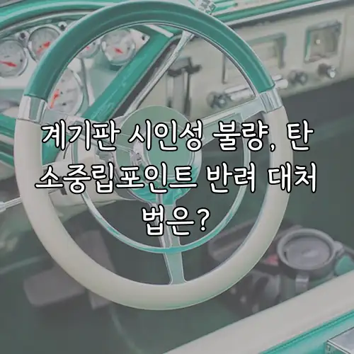 계기판 시인성 불량, 탄소중립포인트 반려 대처법은?