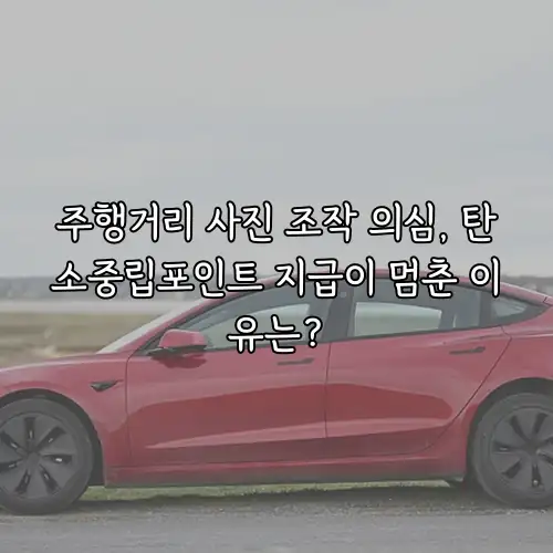 주행거리 사진 조작 의심, 탄소중립포인트 지급이 멈춘 이유는?